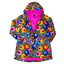 Regnfrakk med rosa fr