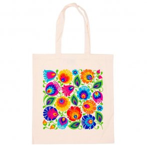 Handlenett med blomstermnster