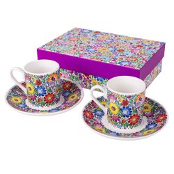 Espressokopper med blomstermnster