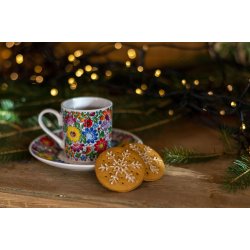 Espressokopper med blomstermnster