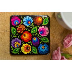 Korkunderlag i sort, 6 stk.