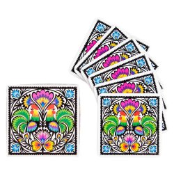 Korkunderlag med hanemnster, 6stk.