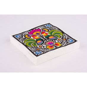 Papirservietter med hanemnster