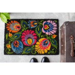 D�rmatte med blomster